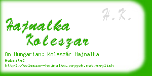 hajnalka koleszar business card