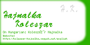 hajnalka koleszar business card